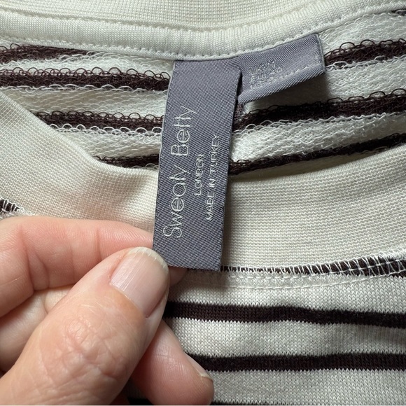 Sweaty Betty After Class Crop Sweatshirt Size 8 Medium Striped Womens Athletic - Picture 6 of 11